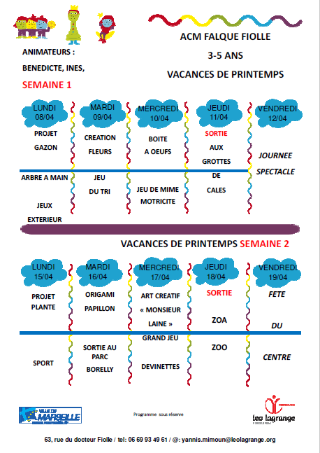 You are currently viewing VACANCES DE PRINTEMPS   3-5 ANS